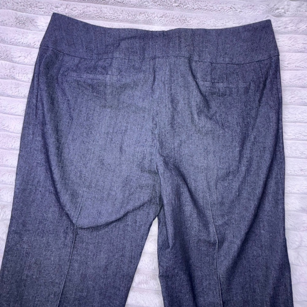 Sandro Womens 12 Chambray Wide Leg Trouser Pants Dark Wash High Rise Stretch - Picture 11 of 16